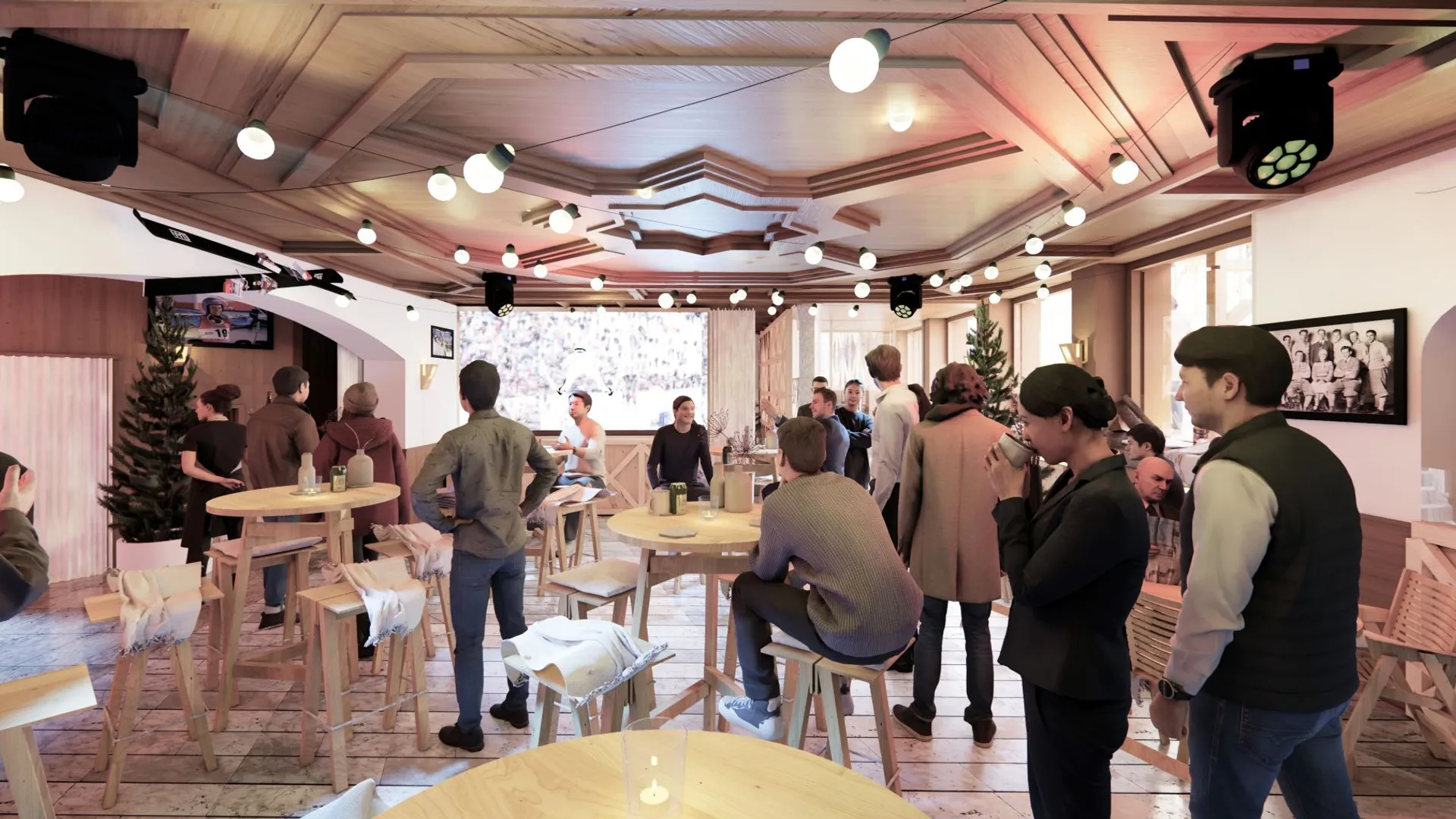 Skupina ljudi praznuje, nekateri držijo zastave in znak z napisom "I FEEL SLOVENIA".